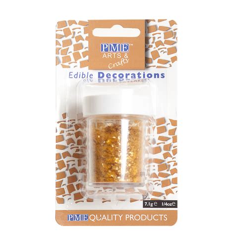 Pme Edible Gold Glitter Flakes 71g Home Store More