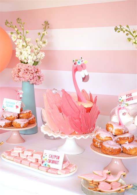 Plan an adorable flamingo theme birthday party for your little one! Kara's Party Ideas Blue & Pink Flamingo Birthday Party ...