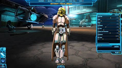 Star Wars The Old Republic Creating A Jedi Character Youtube