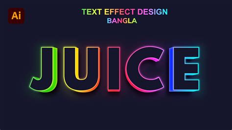How To Make Modern Bright 3d Text Effect In Adobe Illustrator 3d