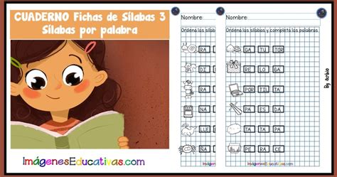 Cuaderno Fichas De Sílabas 3 Sílabas Por Palabra Imagenes Educativas