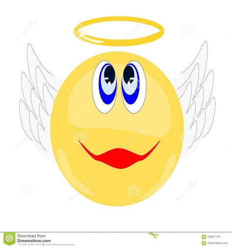 Emoji Angel With Halo And Wings Stock Vector Illustration Of Shinny