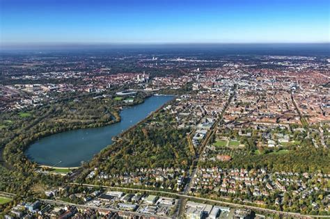 Luftaufnahme Hannover Der Maschsee am Stadtteil Südstadt in Hannover