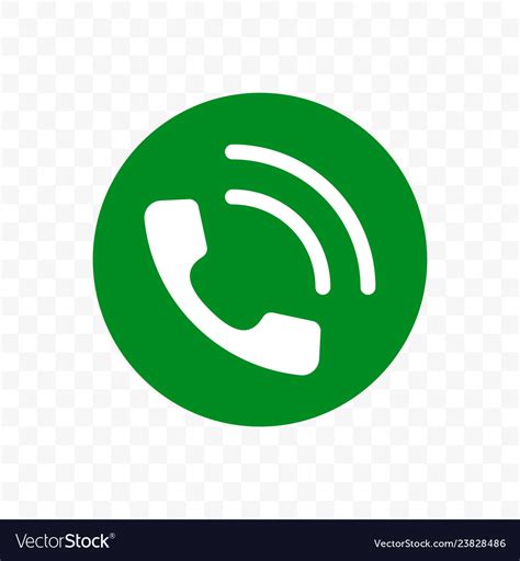Phone Call Icon Phone Receiver In Green Circle Vector Image