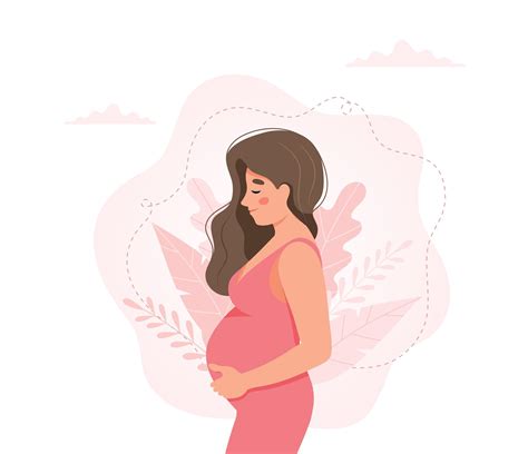 Pregnant Woman Concept Vector Illustration In Cute Cartoon Style 3221685 Vector Art At Vecteezy