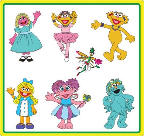 Instant Download Sesame Street Girls Clip Art Abby Cadabby Zoe