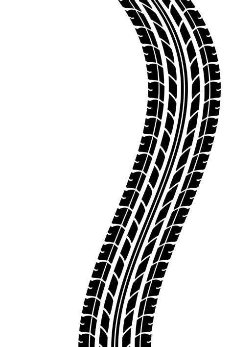 A Tire Track Is Shown In Black And White As If It Was Made Out Of Tires