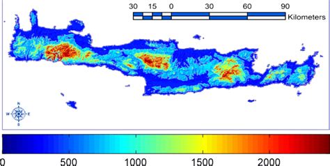 Digital Elevation Model Of Crete Based On Shuttle Radar Topography Download Scientific Diagram