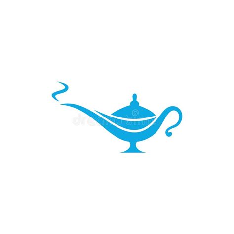 Magic Lamp Genie Icon Logo Template Stock Vector Illustration Of