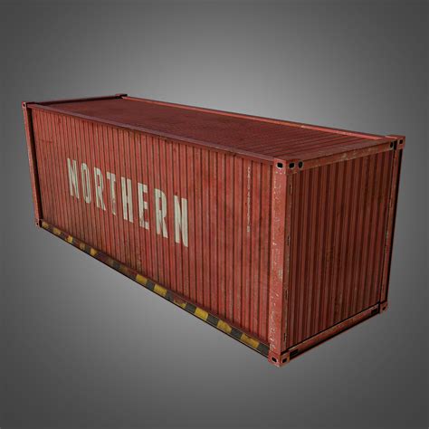 3d Model Cargo Container Conex Vr Ar Low Poly Obj Fbx Dae Tga