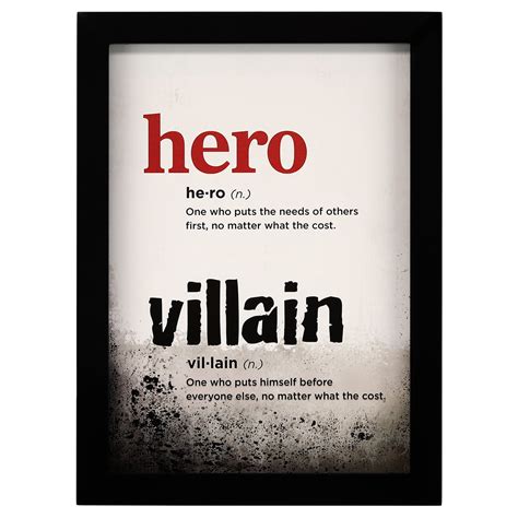 Hero Villain Definition Framed Wall Decor