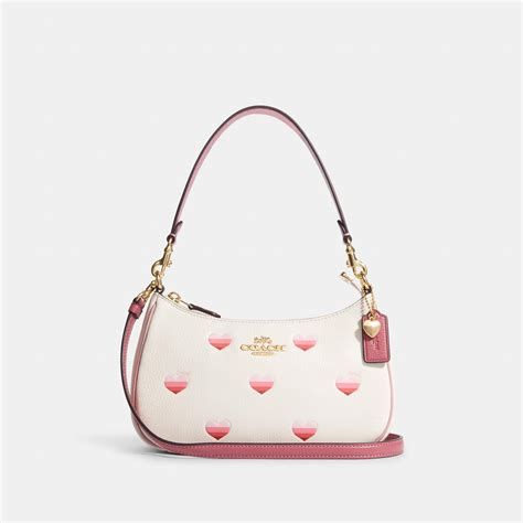 Coach Outlet Teri Shoulder Bag With Stripe Heart Print Lyst