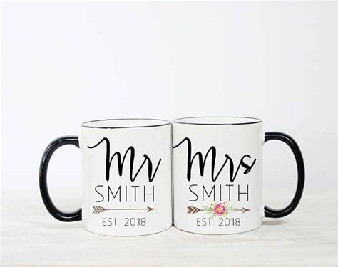 Mr And Mrs Mug Set Bride And Groom Mug Set Mr And Mrs Anniversary Mugs Wedding Couple Mug Set