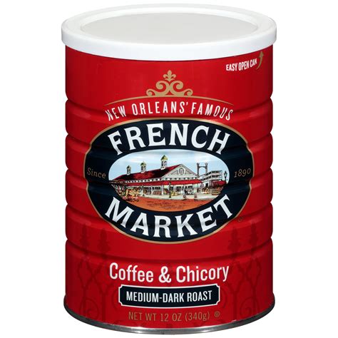 French Market Medium Dark Roast Ground Chicory And Coffee 12 Oz Can