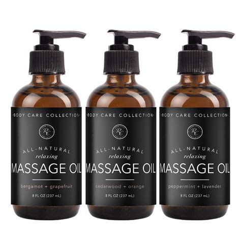 Massage Oil Bundle 8 Oz Variety Of 3 Rowe Casa Organics