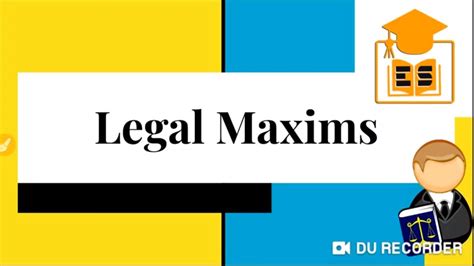 What Is Legal Maxims Legal Maxims With Example Youtube