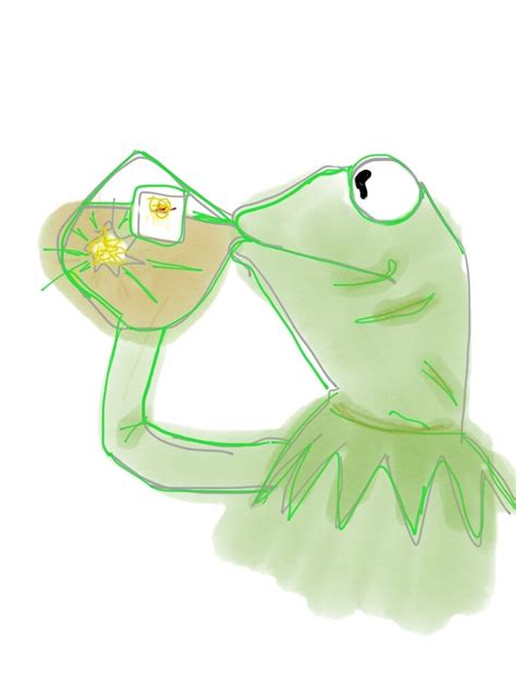 Kermit Sipping Tea Meme By Rtgarden Redbubble