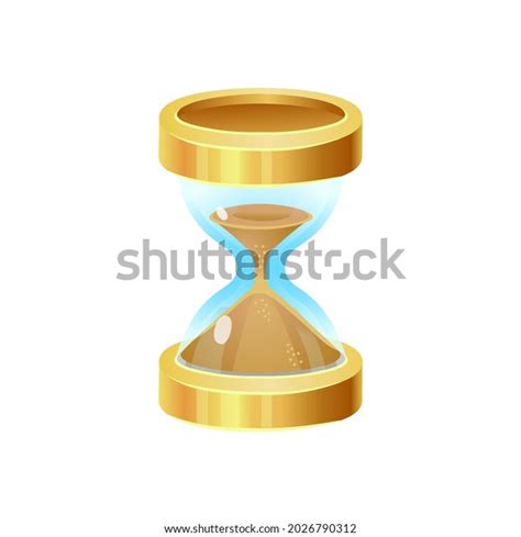 Golden Hourglass Isolated On White Background Stock Vector Royalty