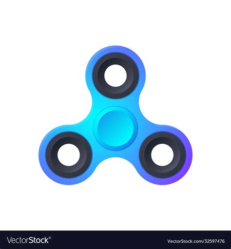 Realistic Blue Fidget Spinner Royalty Free Vector Image