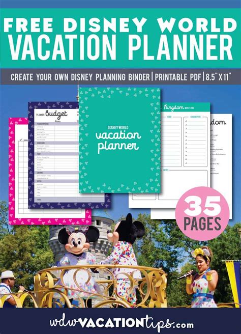 Free Printable Disney Daily Vacation Planner • Wdw Vacation Tips