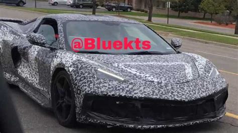 Mid Engined Chevy Corvette Spied On The Street Wearing Strange Camo
