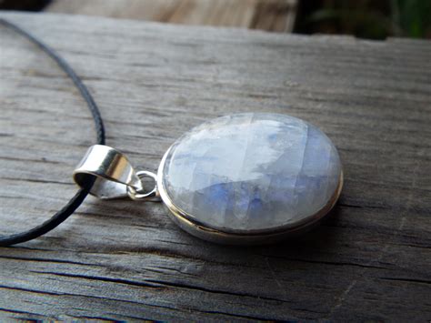 Sterling Silver Moonstone Pendant Handmade Gemstone Jewelry