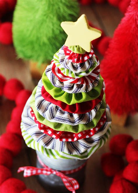 Fabric Yo Yo Christmas Trees Positively Splendid Crafts Sewing