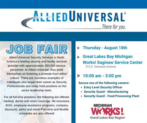 Allied Universal Job Fair Great Lakes Bay Michigan Works