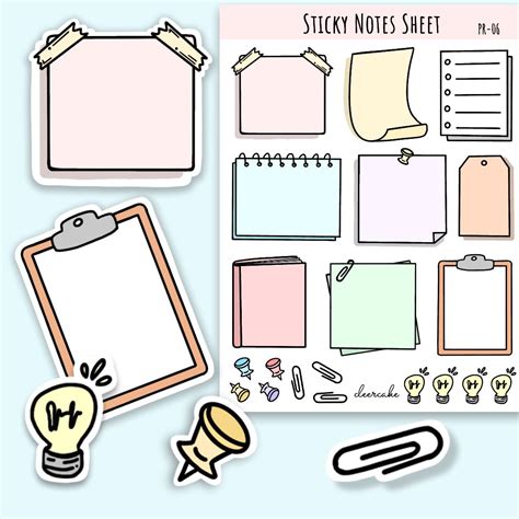 Pastel Sticky Notes Stickers Bullet Journal Cute Stationery In 2020