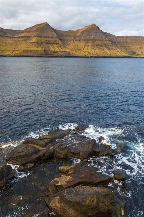 Steep Coast Of The Island Of Kalsoy Kunoyarvegur Kunoy Faroe Islands