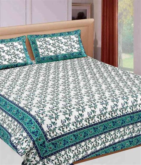 Jaipur Printex Cotton Floral Double Bedsheet With 2 Pillow Covers Buy Jaipur Printex Cotton