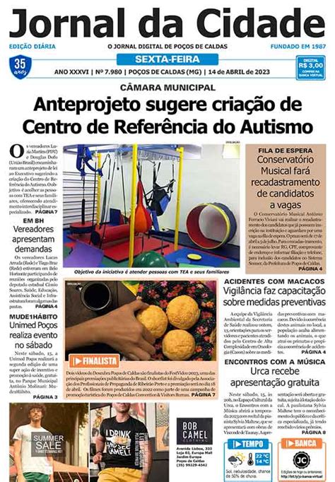 Jornal Da Cidade 14 De Abril De 2023 Jornal Da Cidade Notícias De Poços De Caldas E Região