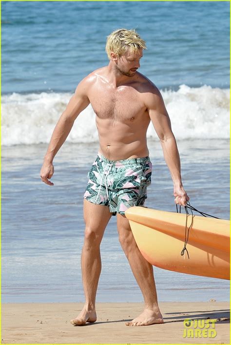 patrick schwarzenegger shows off fit physique during beach day in maui photo 4691082 patrick