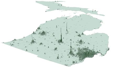 3d Population Density Map By Block Units In Michigan 2010 Simply Maps