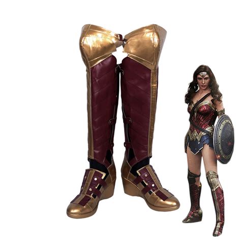 Wonder Woman Diana Prince Red Boots Cosplay Shoes Customized Size