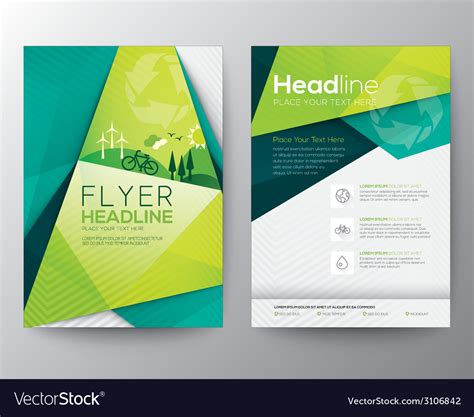 Abstract Triangle Brochure Flyer Design Template Vector Image