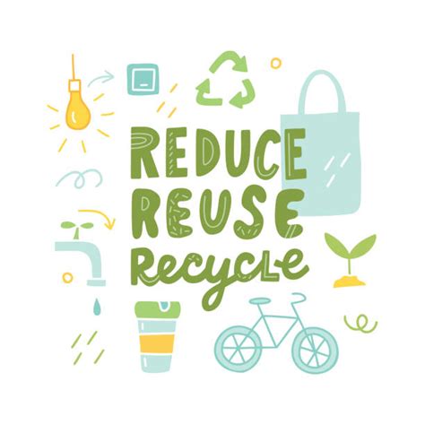 Reduce Reuse Recycle Poster Drawings Illustrations Royalty Free Vector