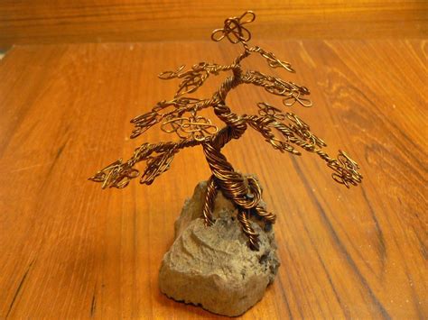 Copper Informal Upright Wire Bonsai Tree Sculpture By Wens 1809726514