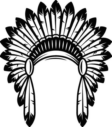 Indian Headdress 1 Native American Head Dress Tribe Chief Costume Ornate Feather Tattoo Logo