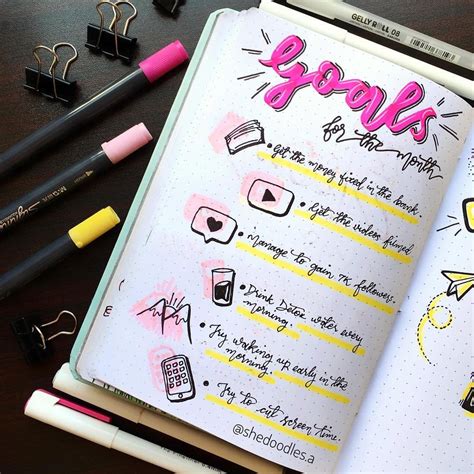 23 Bullet Journal Goals Page Ideas For Inspiration