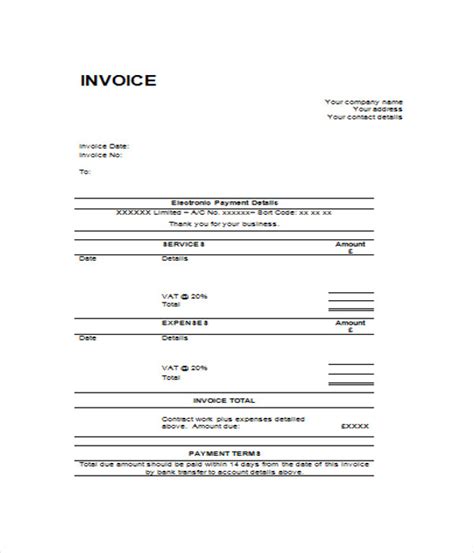 6 Blank Invoice Templates Free Word Pdf Documents Download