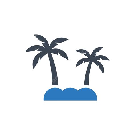 Palm Island Icon Island Beach Symbol Vector Island Beach Symbol Png