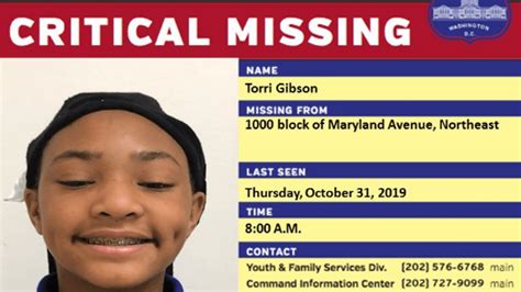 Missing 14 Year Old Girl Last Seen In Northeast Dc Police Say