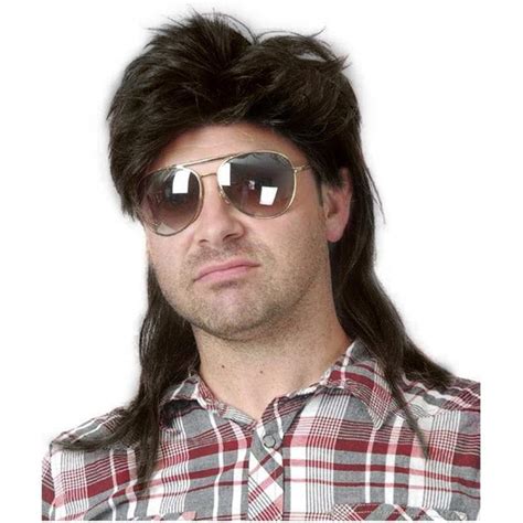 Buy Kaneles Mullet Wigs For Men 70s 80s Costumes Mens Black Fancy Party Accessory Cosplay Hair