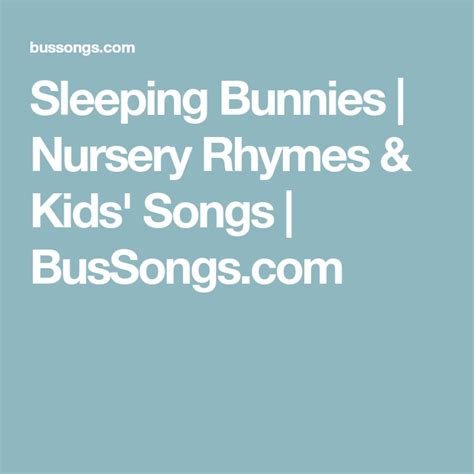 Sleeping Bunnies Nursery Rhymes And Kids Songs Kids
