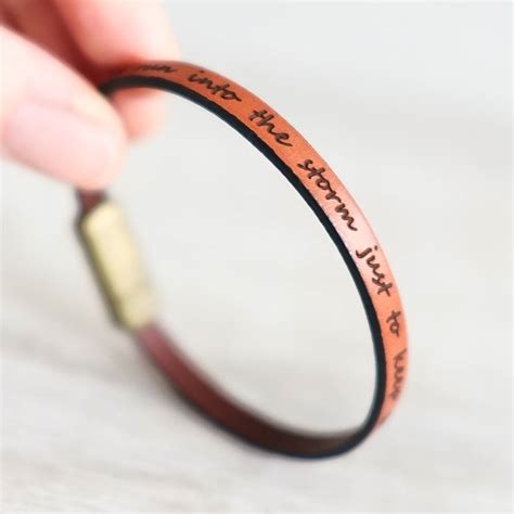 Personalised Engraved Real Leather Bracelet By Gracie Collins