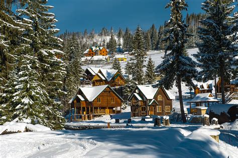 Ukraine Houses Seasons Winter Fir Snow Cities Nature Wallpapers Hd Desktop And Mobile