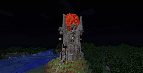 Mage Tower With Floating Lava Ball Minecraft Project
