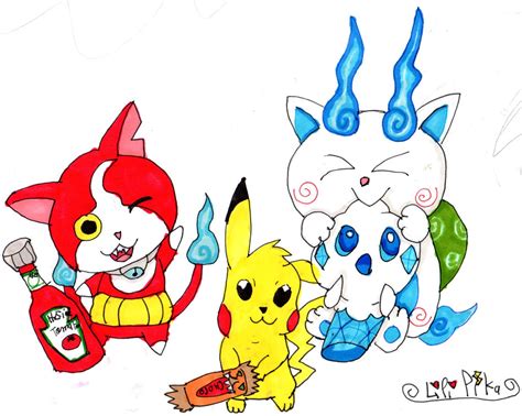 Yokai Watch And Pokemon By Lili Pika On Deviantart