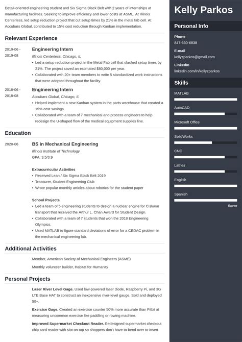 Engineering Student Resume Examples And Guide 10 Tips